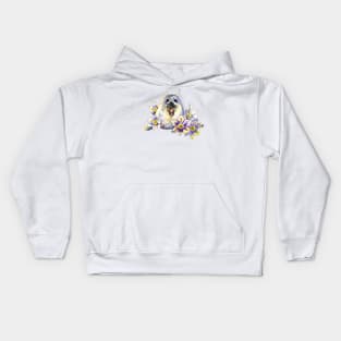 White seal with flowers Kids Hoodie